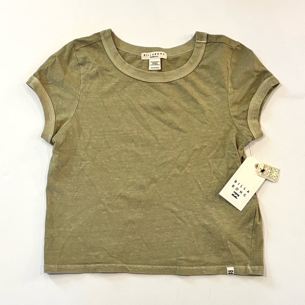 NWT Billabong Olive Green Short Sleeve Tee